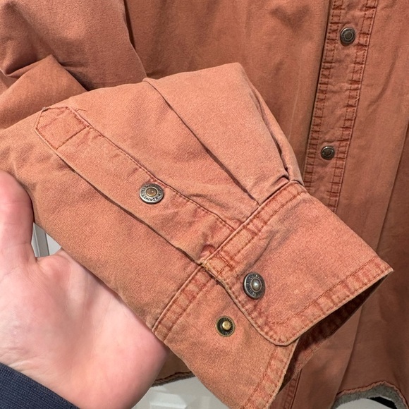 Tattooed Woman 1/1 Custom Rust Graphic Button-Up Shirt Sherpa Lined - Picture 4 of 10